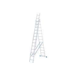 Лестница, 3 х 13 ступеней, алюминиевая, трехсекционная, Россия, Сибртех / 97823